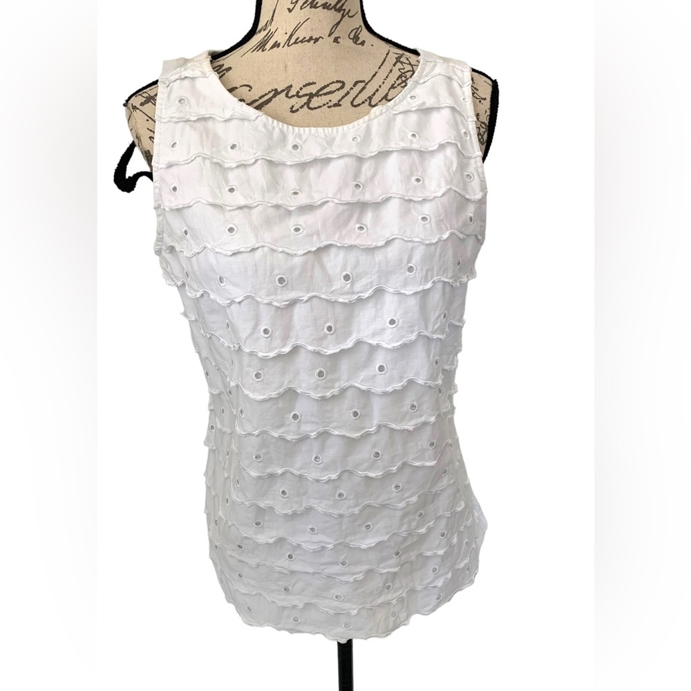 See by Chloe Sleeveless Scalloped Lace Blouse Size 8